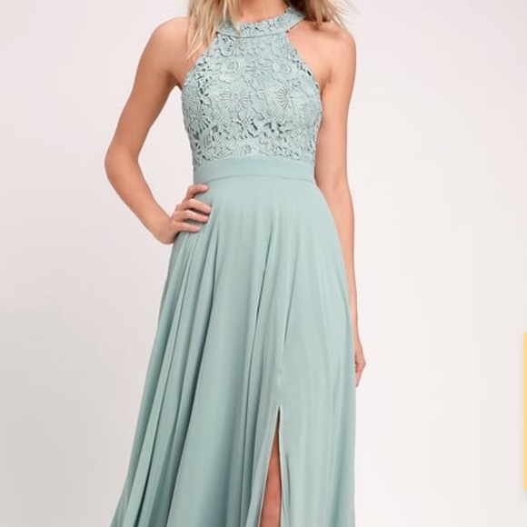 Lulus Dresses & Skirts - Sage green maxi bridesmaid dress XS